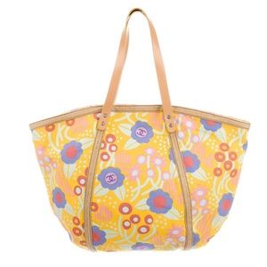 CHANEL Canvas Leather Tote Excellent Condition